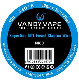 Vandy Vape Superfine MTL Fused Clapton Wire Ni80