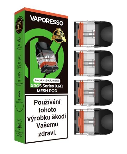 Vaporesso XROS Pod cartridge Mesh 0,6ohm Corex 3.0 2ml 4ks