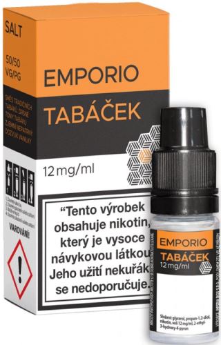 Emporio TABÁČEK SALT liquid příchuť tabáku s dozvukem vanilky 12mg 10ml