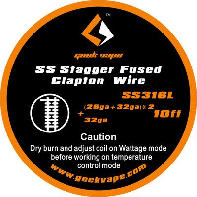 odporový drát GeekVape Stagger Fused Clapton (26ga+32ga)*2+32ga SS316L 3m